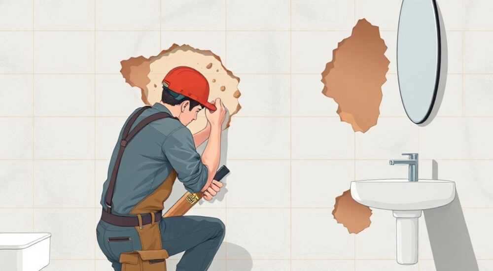 Как заделать дыру в ванной