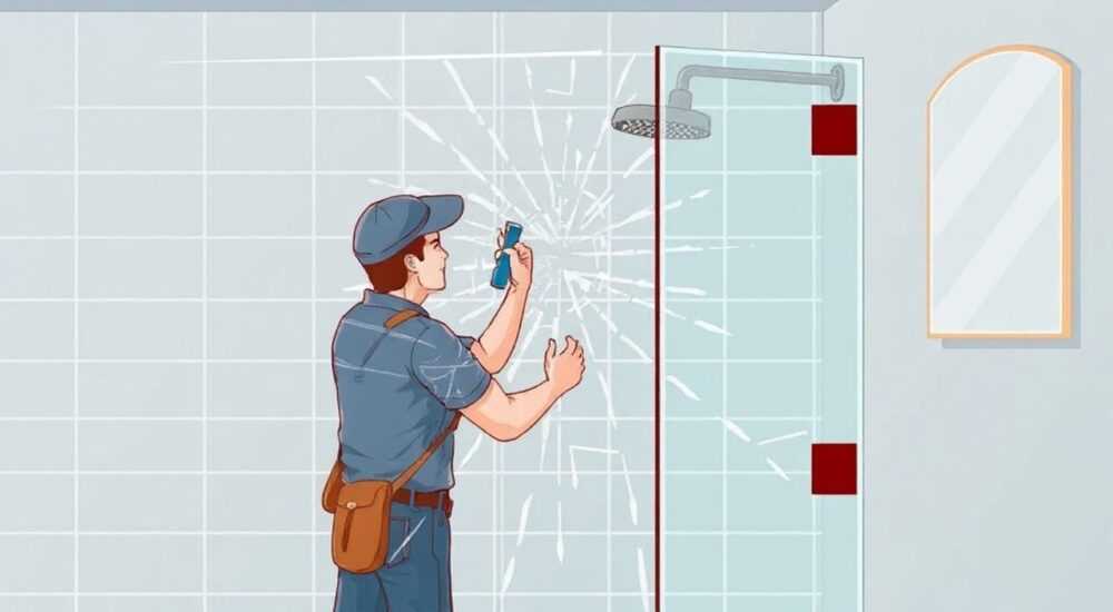 Как заменить стекло в душевой кабине разбилось