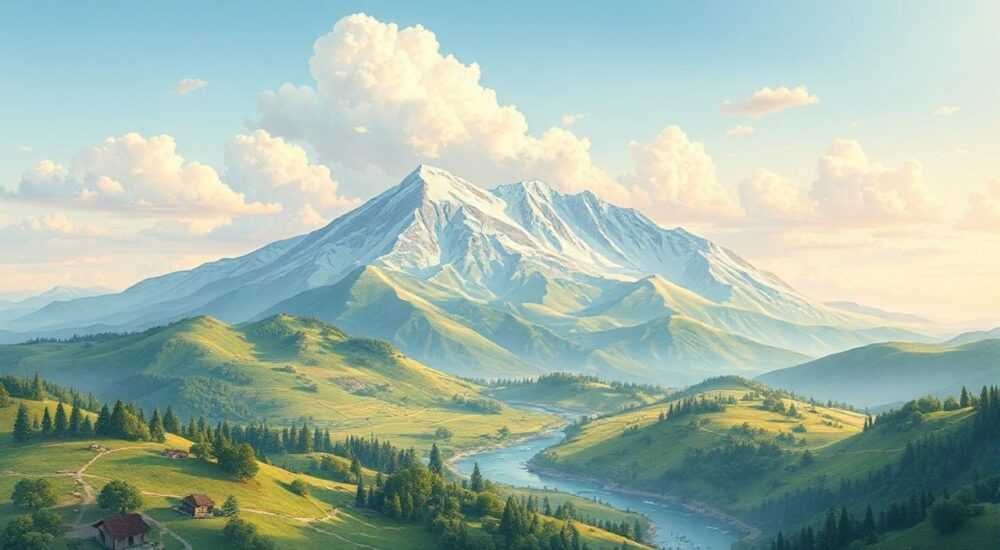 Карта с красивым ландшафтом