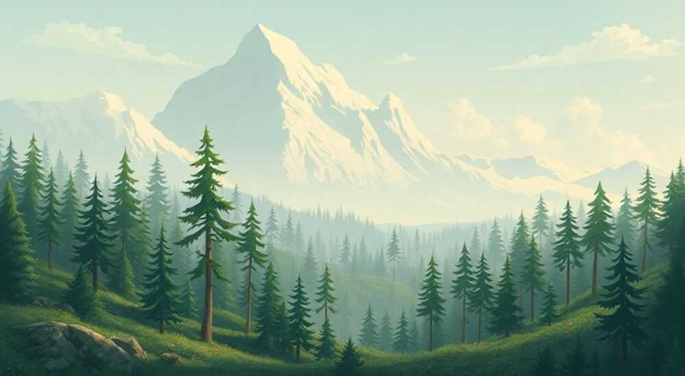 Ландшафт в лесной зоне