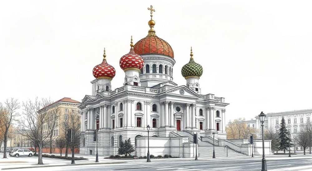 Нарисовать русскую архитектуру