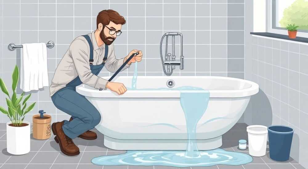 Не сливается вода в ванной что делать
