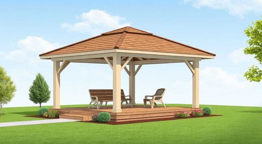 Односкатная крыша для беседки какой уклон