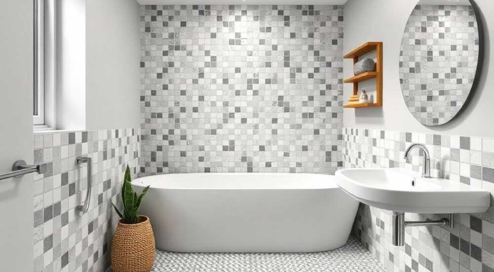 Плитка и мозаика для ванной как комбинировать в маленькой ванной