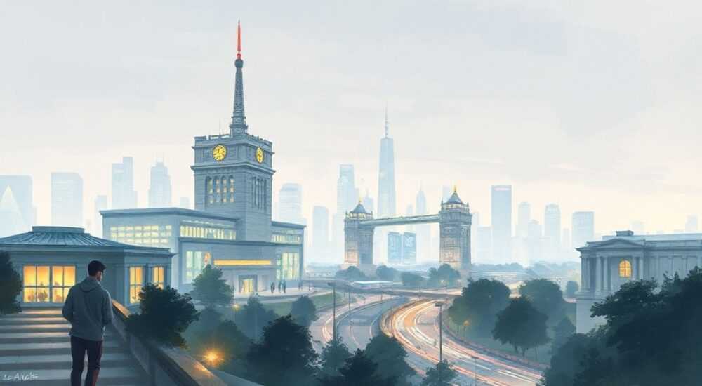 Рисунок городской ландшафт легкий