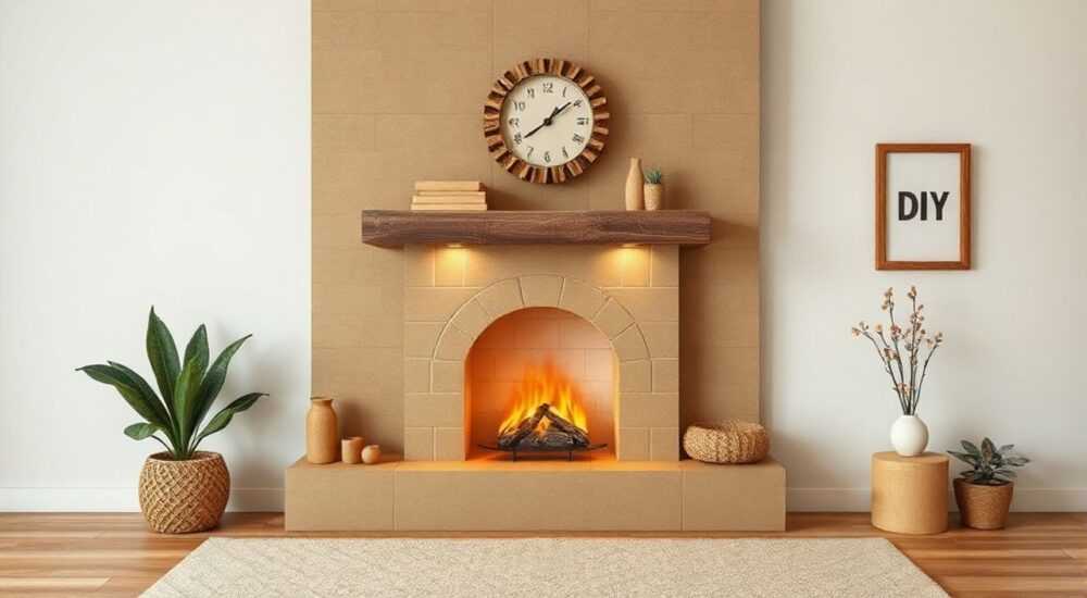 Сделать камин своими руками из коробок пошагово как декоративный