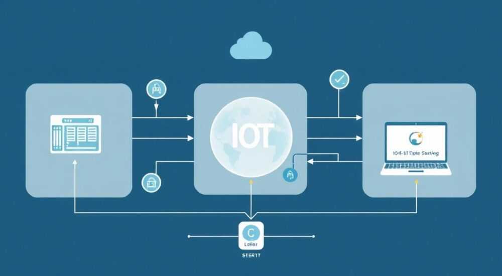 Схема представляющая типичную архитектуру iot системы
