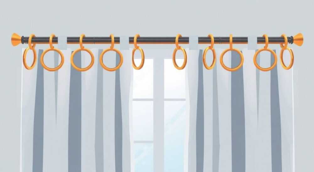 Сколько колец вешать на карниз для штор