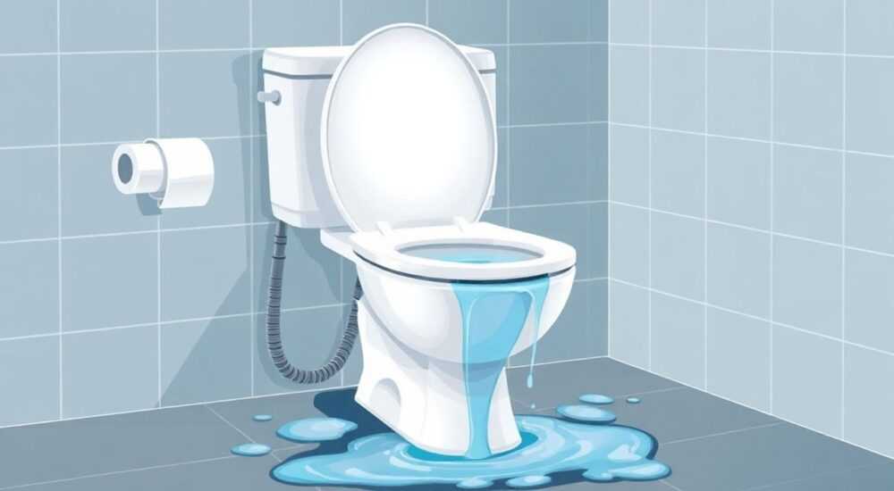 Течет с унитаза вода