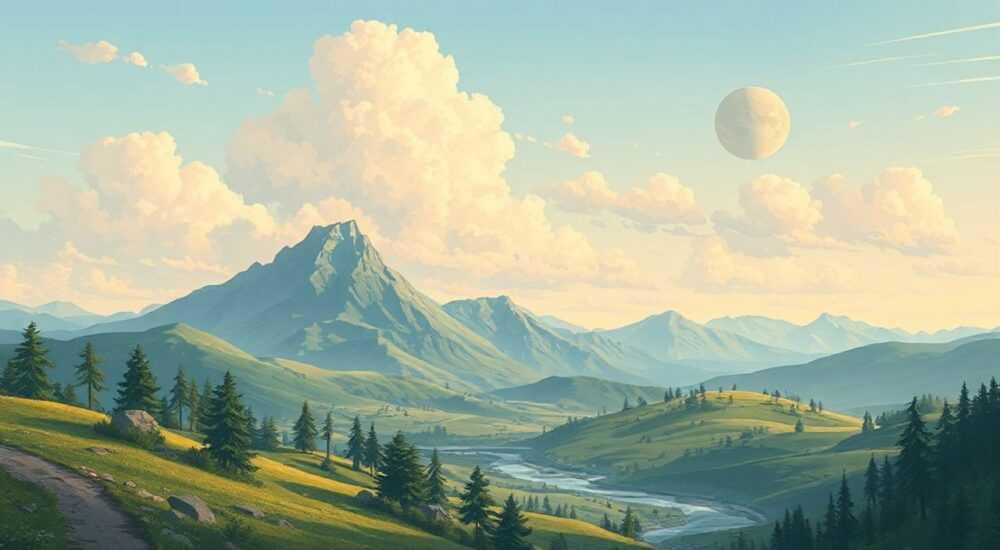 Тематический ландшафт рисунок