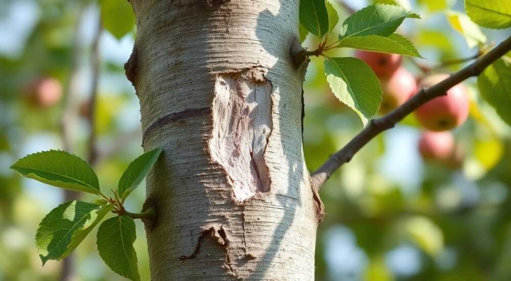 Трещины на коре яблони что делать