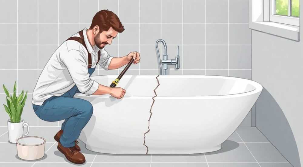 Трещины в акриловой ванне что делать