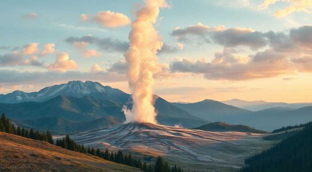 Вы будете поражены видом извергающихся гейзеров в сочетании с прекрасным горным ландшафтом
