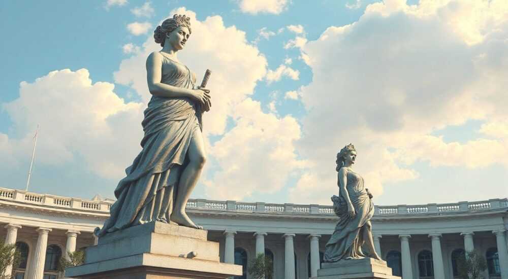 Женские статуи служившие опорой в архитектуре