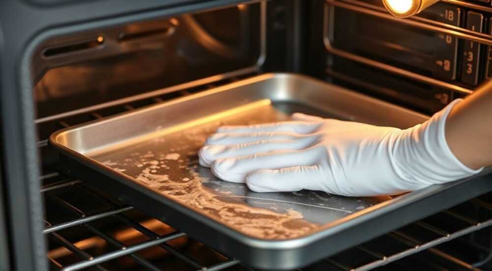 Чем очистить противень из духовки от жира