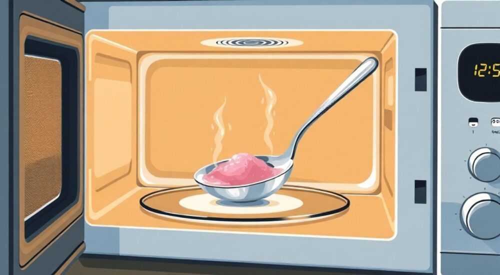 Что будет с ложкой в микроволновке