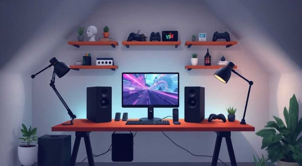 Игровой компьютерный стол лофт