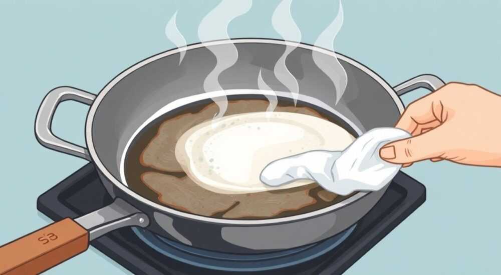 Как быстро очистить сковороду от нагара