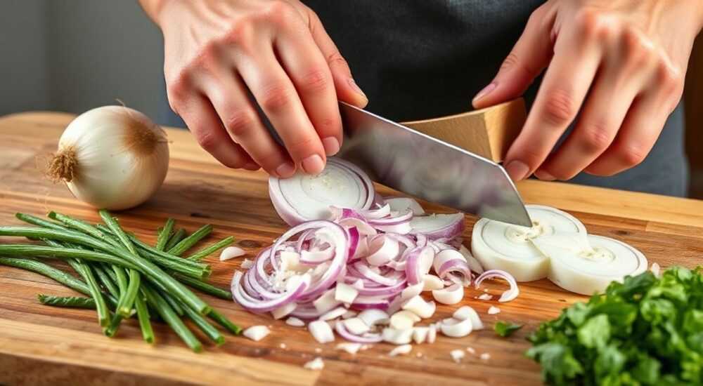 Как измельчить лук для фарша без мясорубки и блендера
