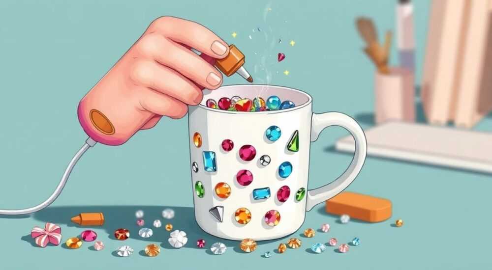 Как наклеить стразы на кружку
