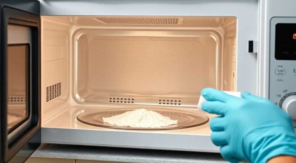 Как очистить микроволновку внутри от жира в домашних условиях уксусом и содой быстро