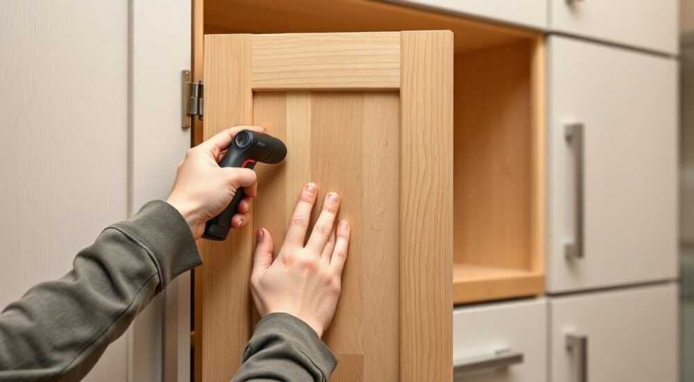Как снять кухонную дверцу с петель