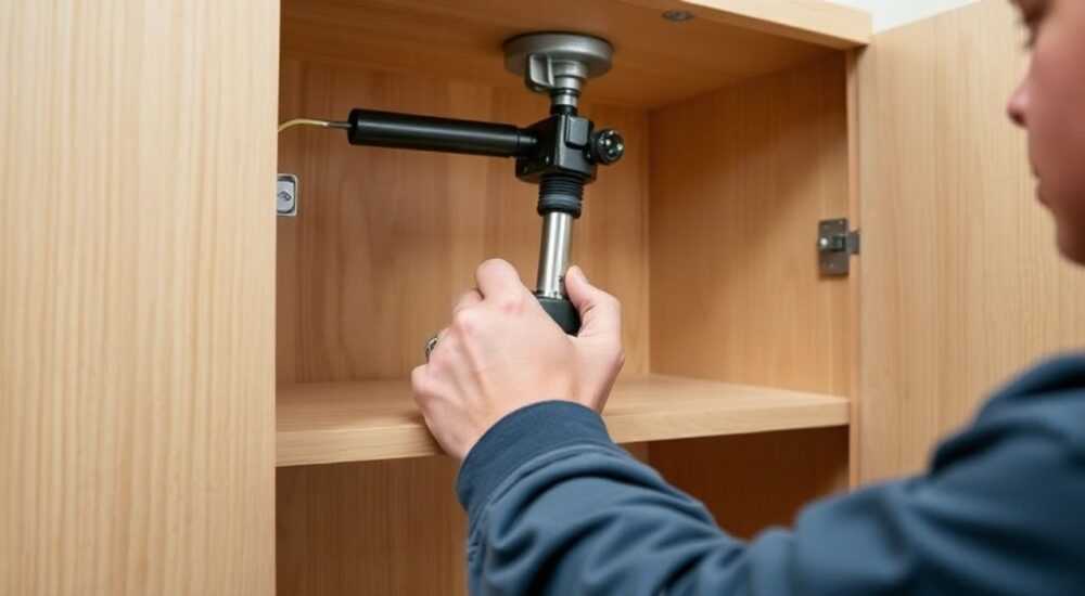 Как установить газлифт на кухонный шкаф правильно