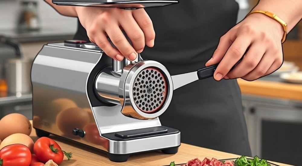 Как вставить ножи в мясорубку правильно электрическую