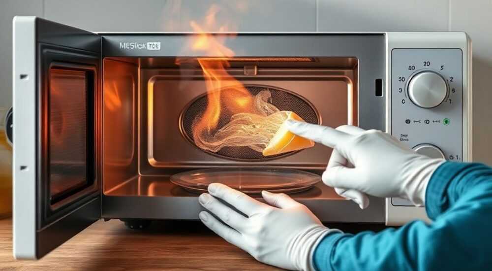 Как вывести запах гари из микроволновки