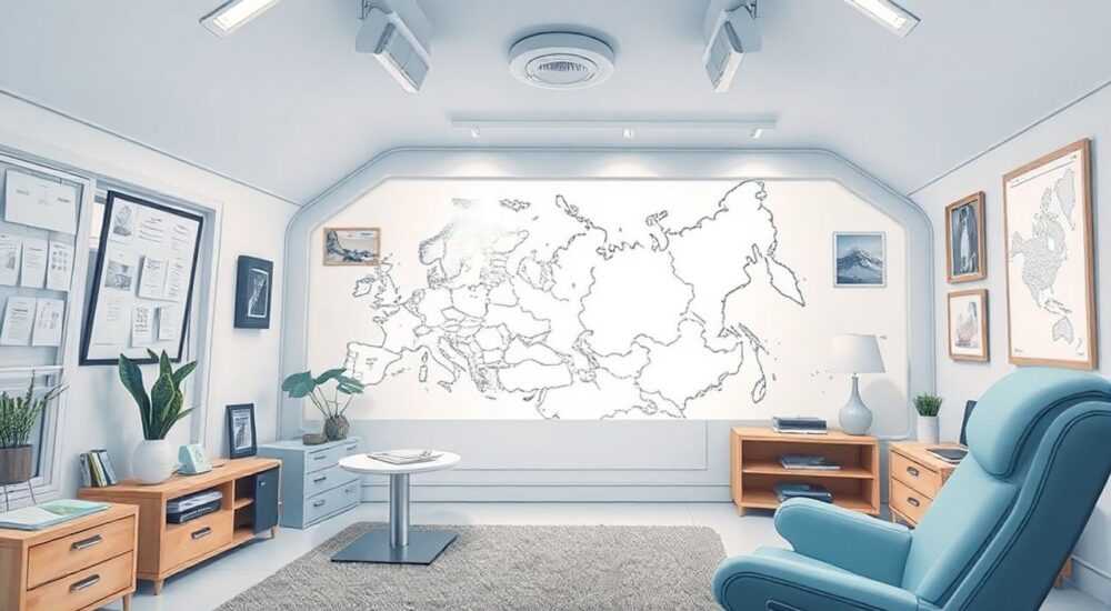 Карта россии интерьерная