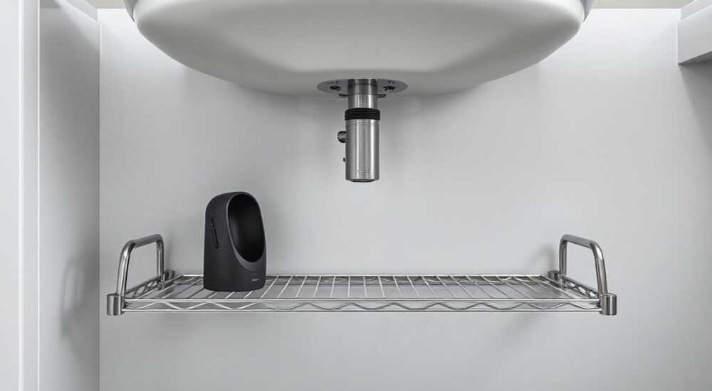 Металлическая полка под раковину
