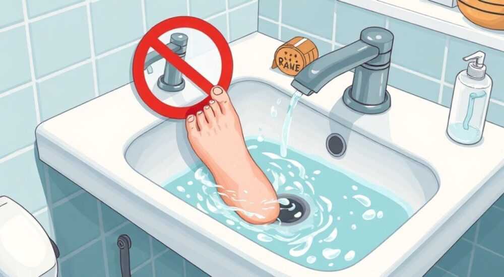 Ноги в раковине не мыть