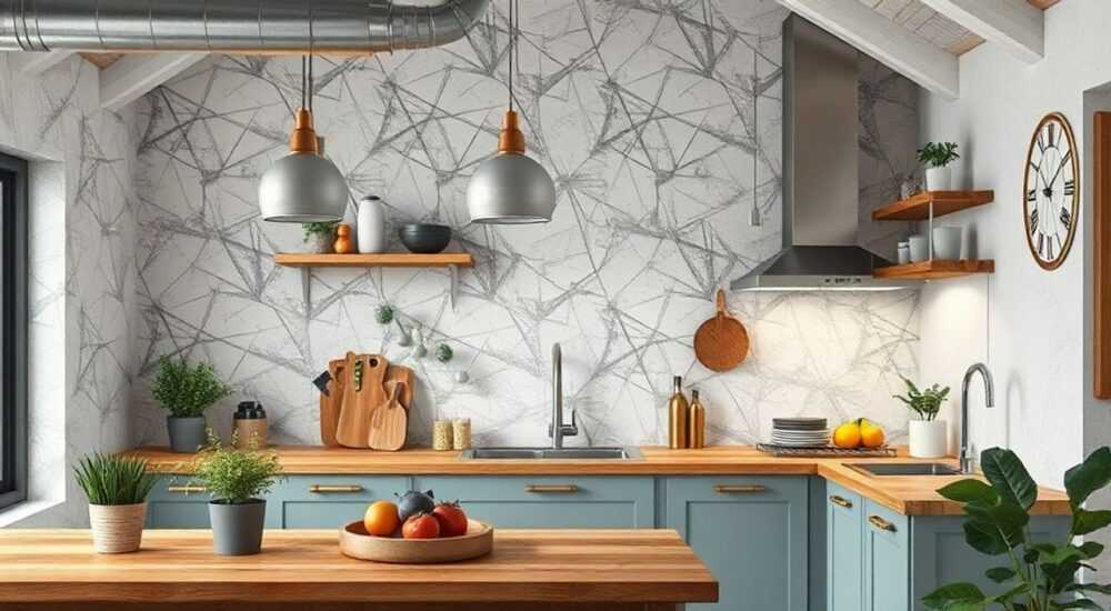 Обои для кухни в стиле лофт