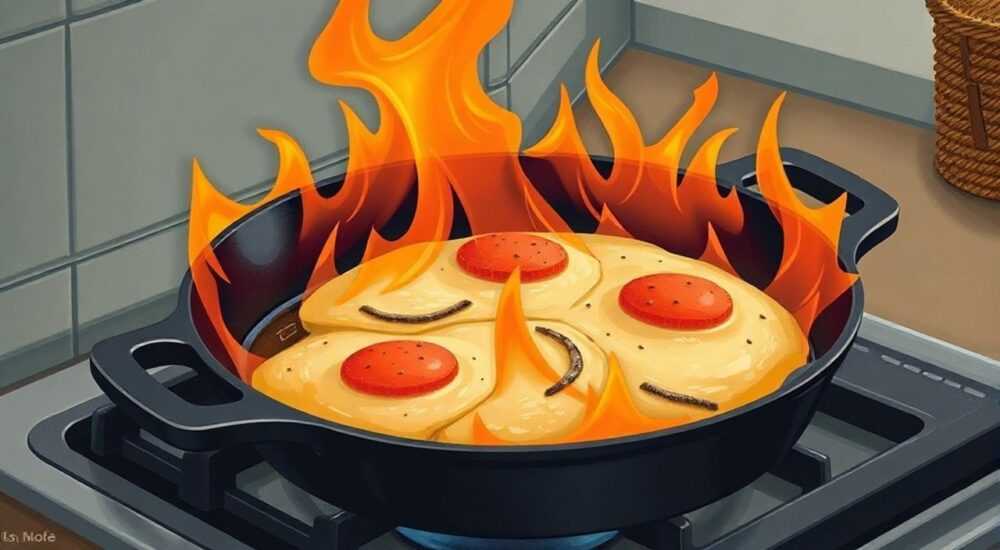 Почему на чугунной сковороде пригорает еда