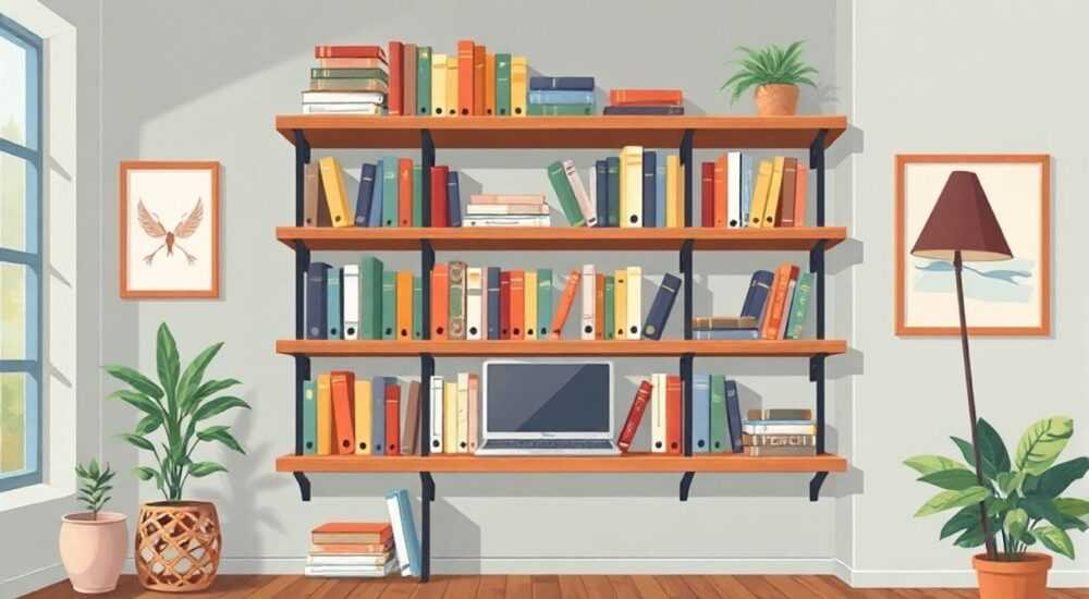Полка для книг лофт
