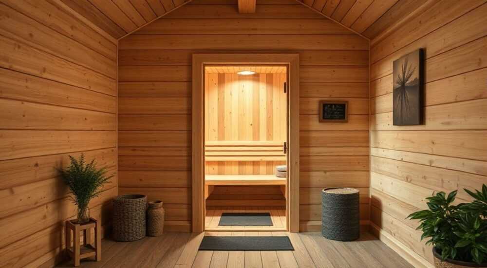Предбанник в бане дизайн интерьера из дерева