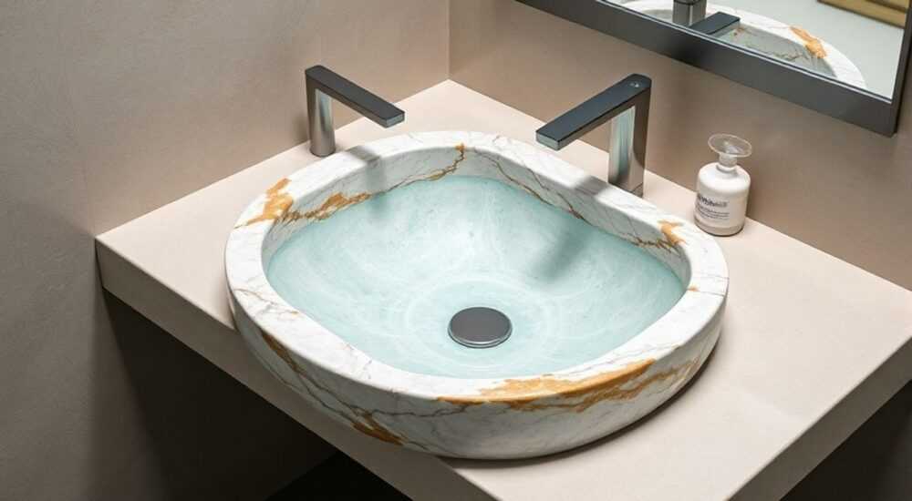 Раковина для ванной кварцевая uperwood lagoon quartz