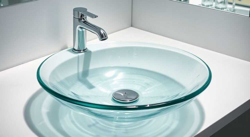 Раковина накладная стеклянная abber glas