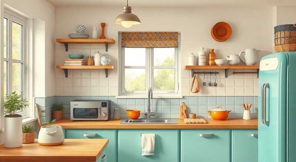 Ретро стиль в интерьере кухни