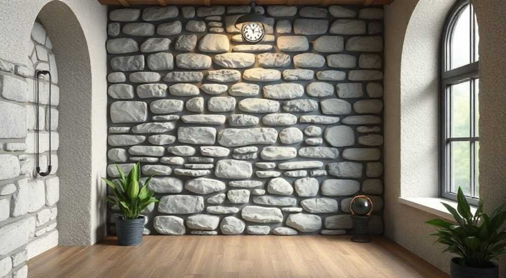 Стена из камня в интерьере