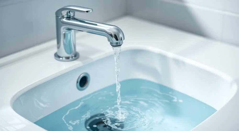 Звук воды в сливе раковины