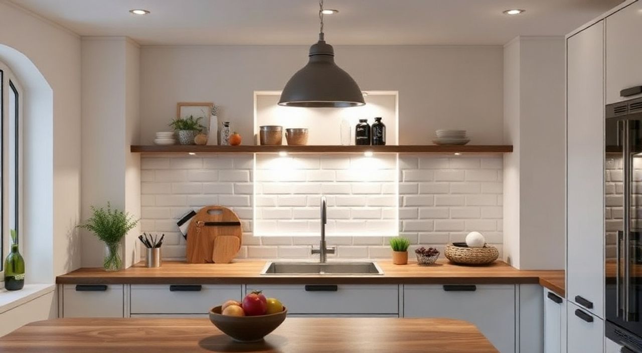 10 Идей подсветки карниза в кухни-ниши 6 м²