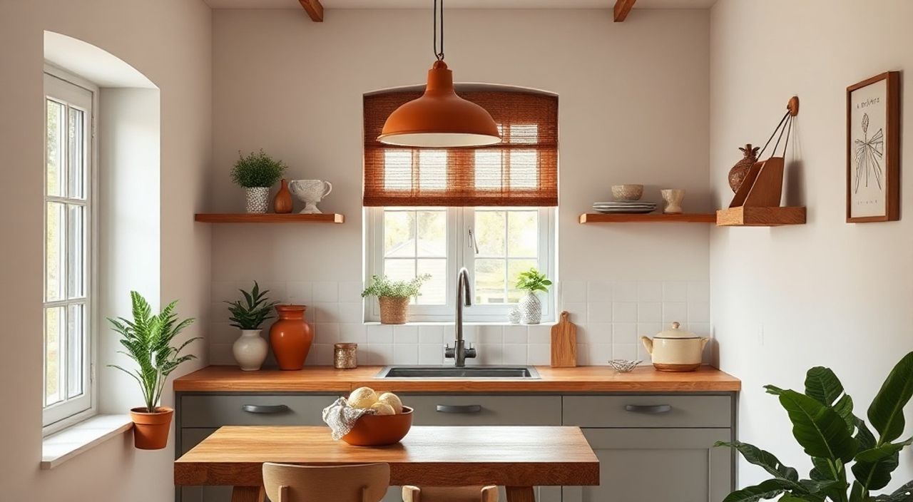 10 Приёмов освещения кухни-ниши 6 м² в оттенке терракотовый