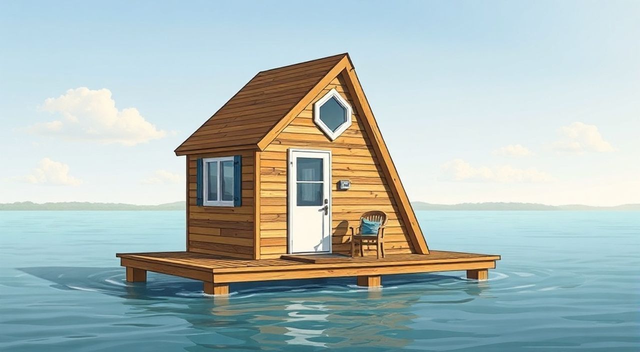 10 Шагов, чтобы собрать A-frame мини-дом на воде