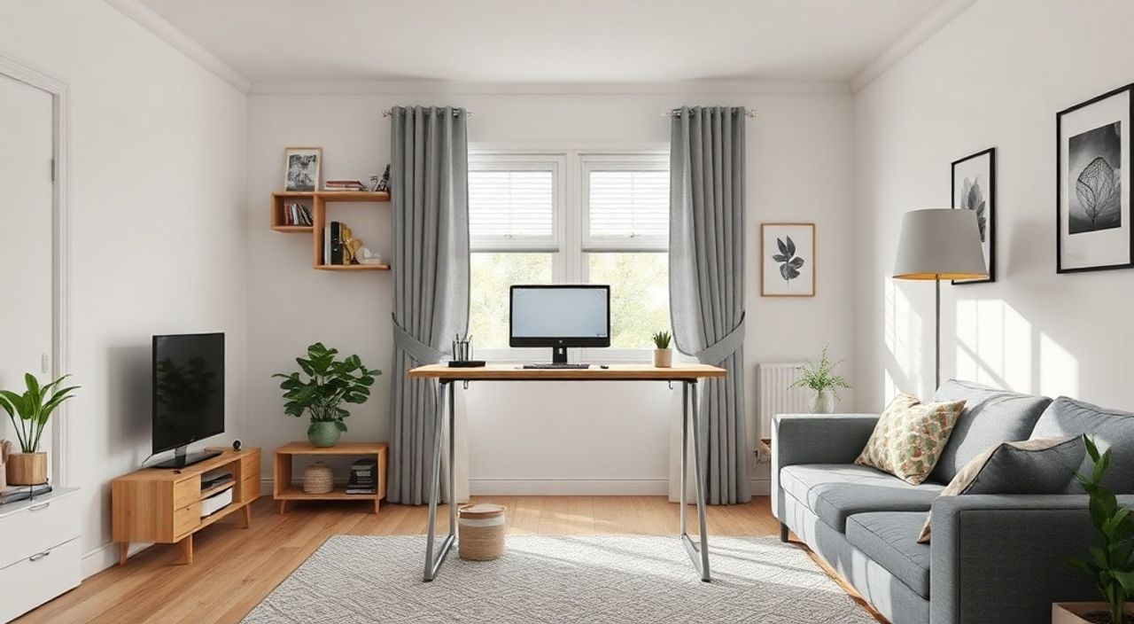 10 Шагов к установке складного стенда‑office в гостиной 13 м²