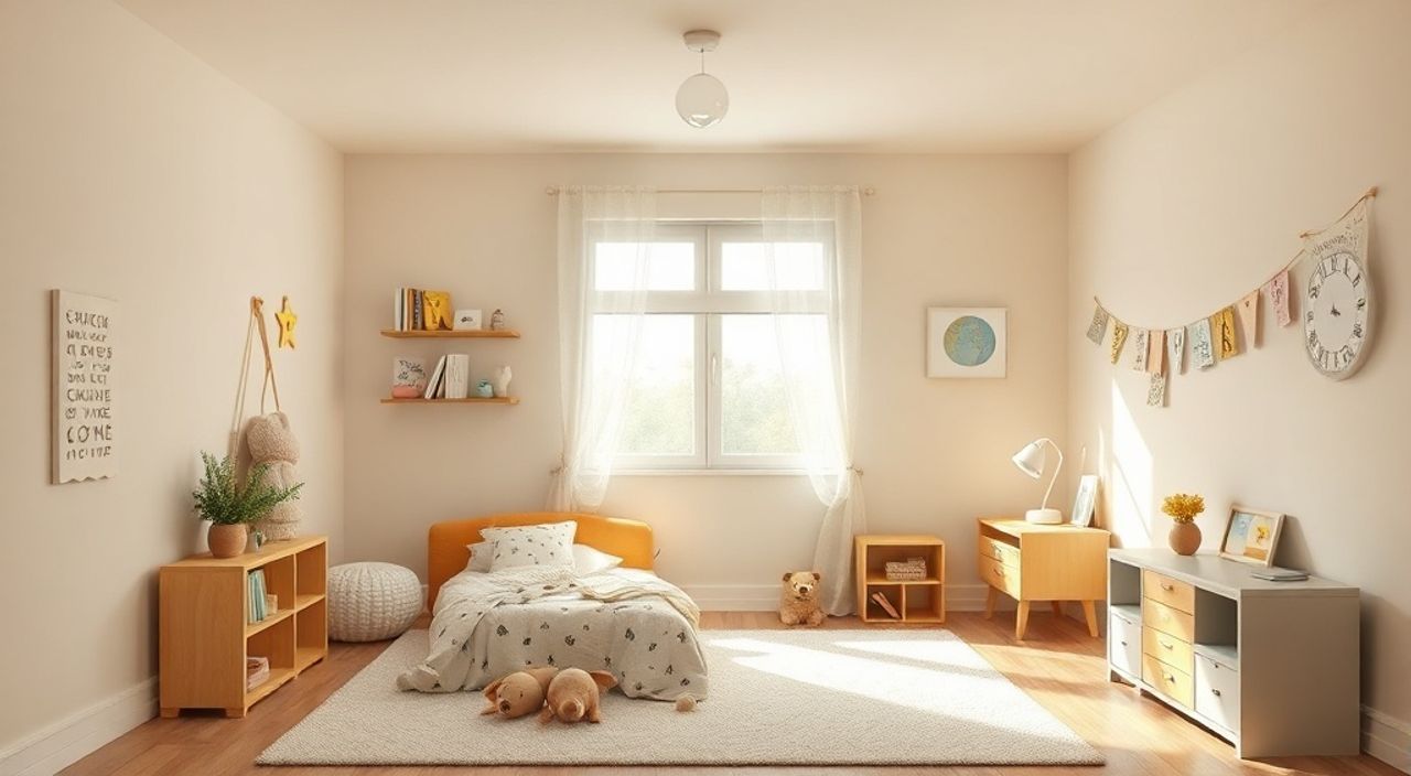 15 Приёмов освещения детской 8 м² в оттенке светлый беж