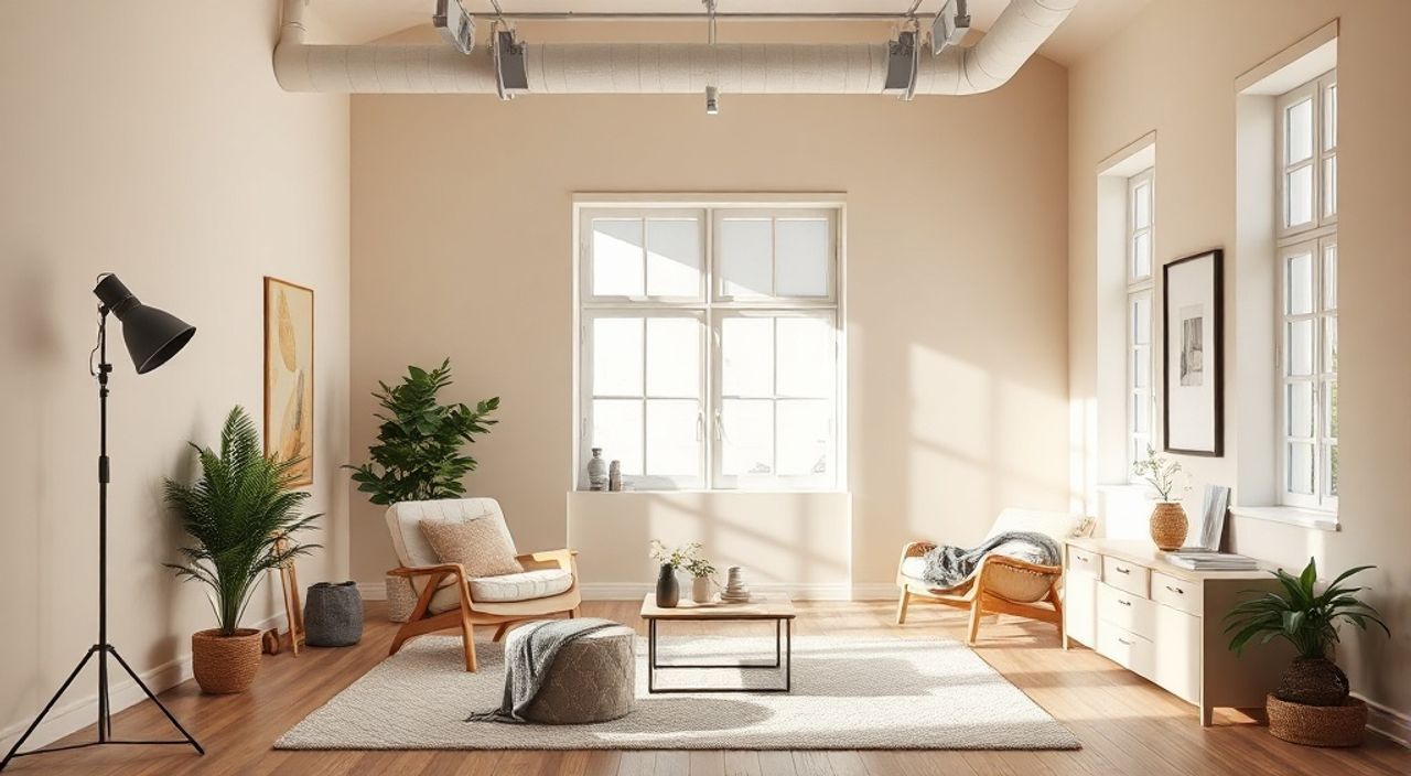 15 Приёмов освещения студии 18 м² в оттенке бежевый total-look