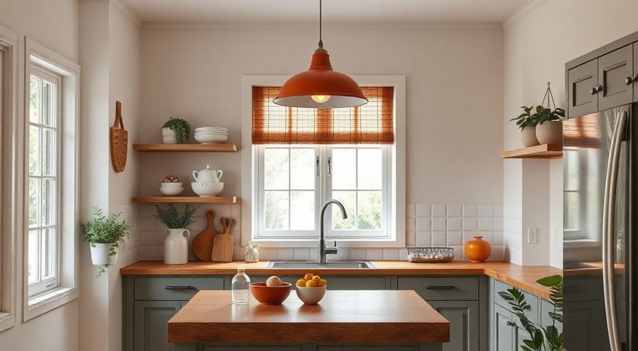 5 Приёмов освещения кухни-ниши 6 м² в оттенке терракотовый