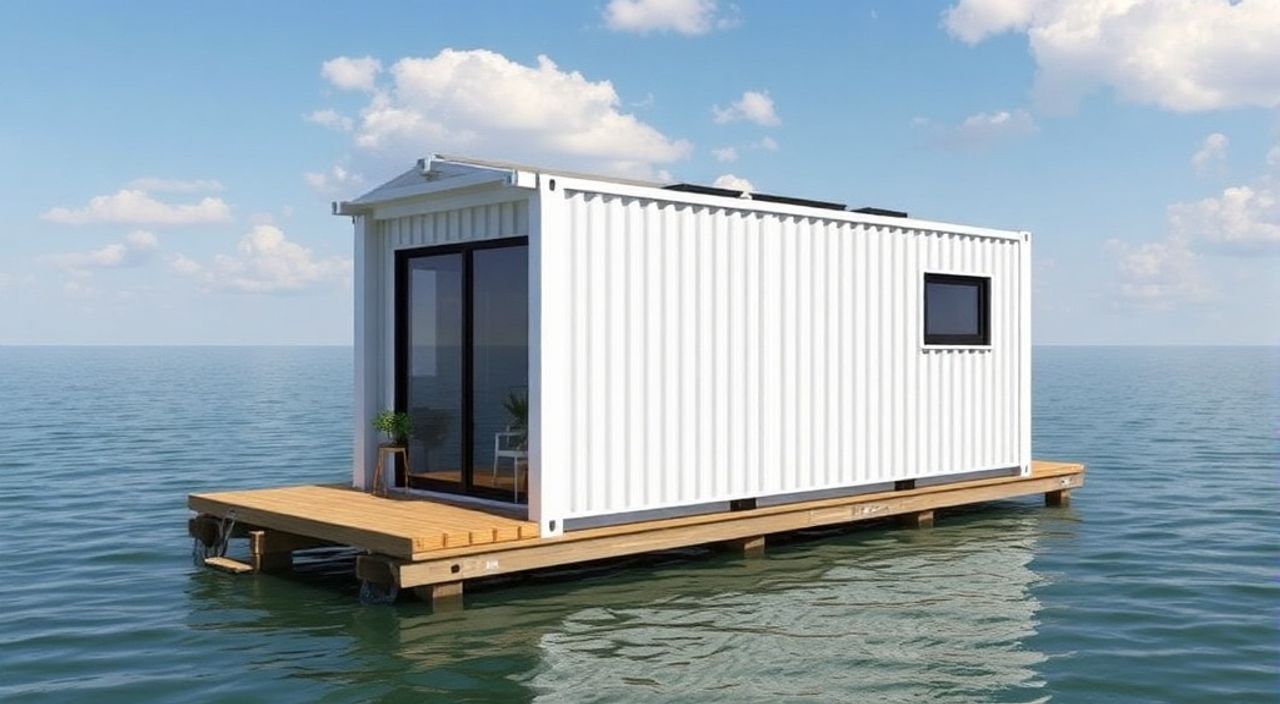 5 Шагов, чтобы собрать дом-контейнер 40ft на воде