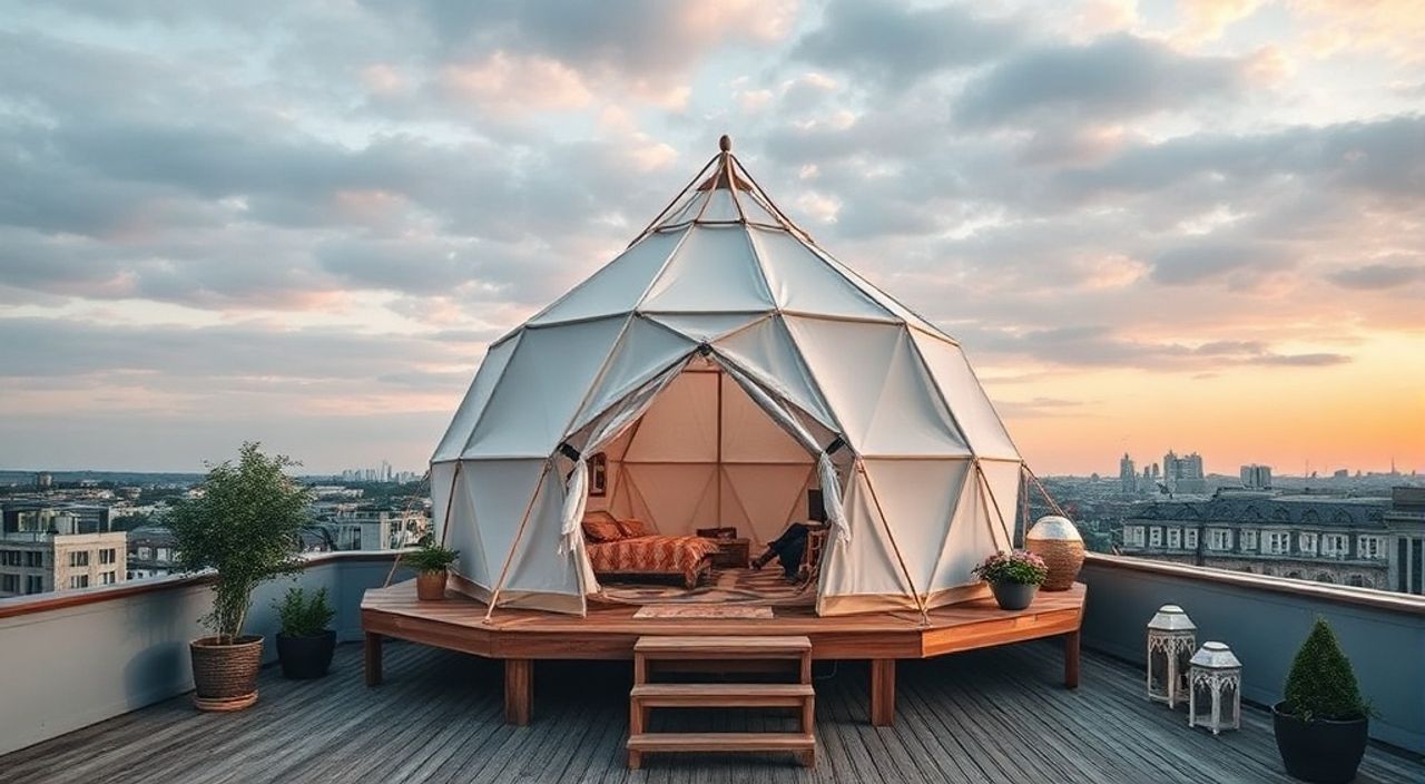 5 Шагов, чтобы собрать Glamping dome на крыше городского дома